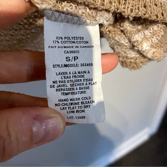 🛍️ 4 for 20$ / Smart Set Stripes Open Neck Sweater / Tan / S - Picture 10 of 10